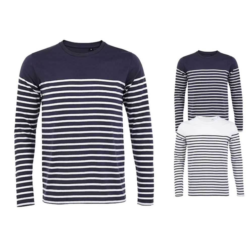 L03099 SOLS Männer Langarm T-Shirt MATELOT Gestreift