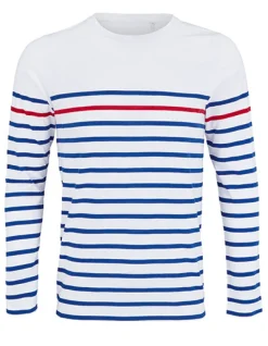 L03099 SOLS Männer Langarm T-Shirt MATELOT Gestreift