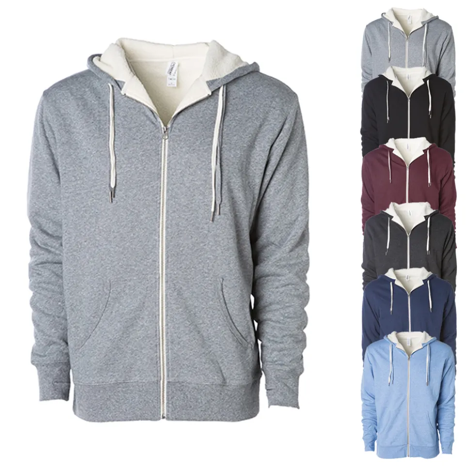 NP352 Independent Unisex Kapuzenjacke mit Sherpa-Futter und Reißverschluss