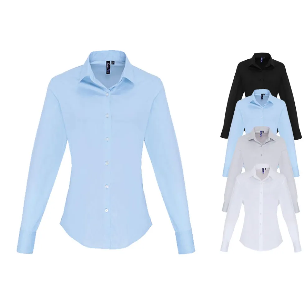 PW344 Premier Workwear Damen Bluse Langarm