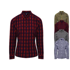 PW350 Premier Workwear Damen Bluse mit attraktivem Karomuster