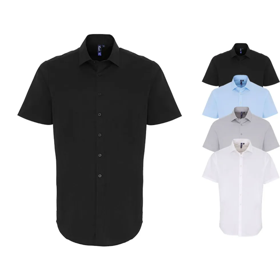 PW246 Premier Workwear Herren Hemd mit weichem dehnbarem Gewebe