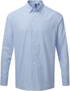 PW252 Premier Workwear Herren Hemd Langarm mit Ein-Knopf-Manschette und Ärmelschutz