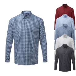 PW252 Premier Workwear Herren Hemd Langarm mit Ein-Knopf-Manschette und Ärmelschutz