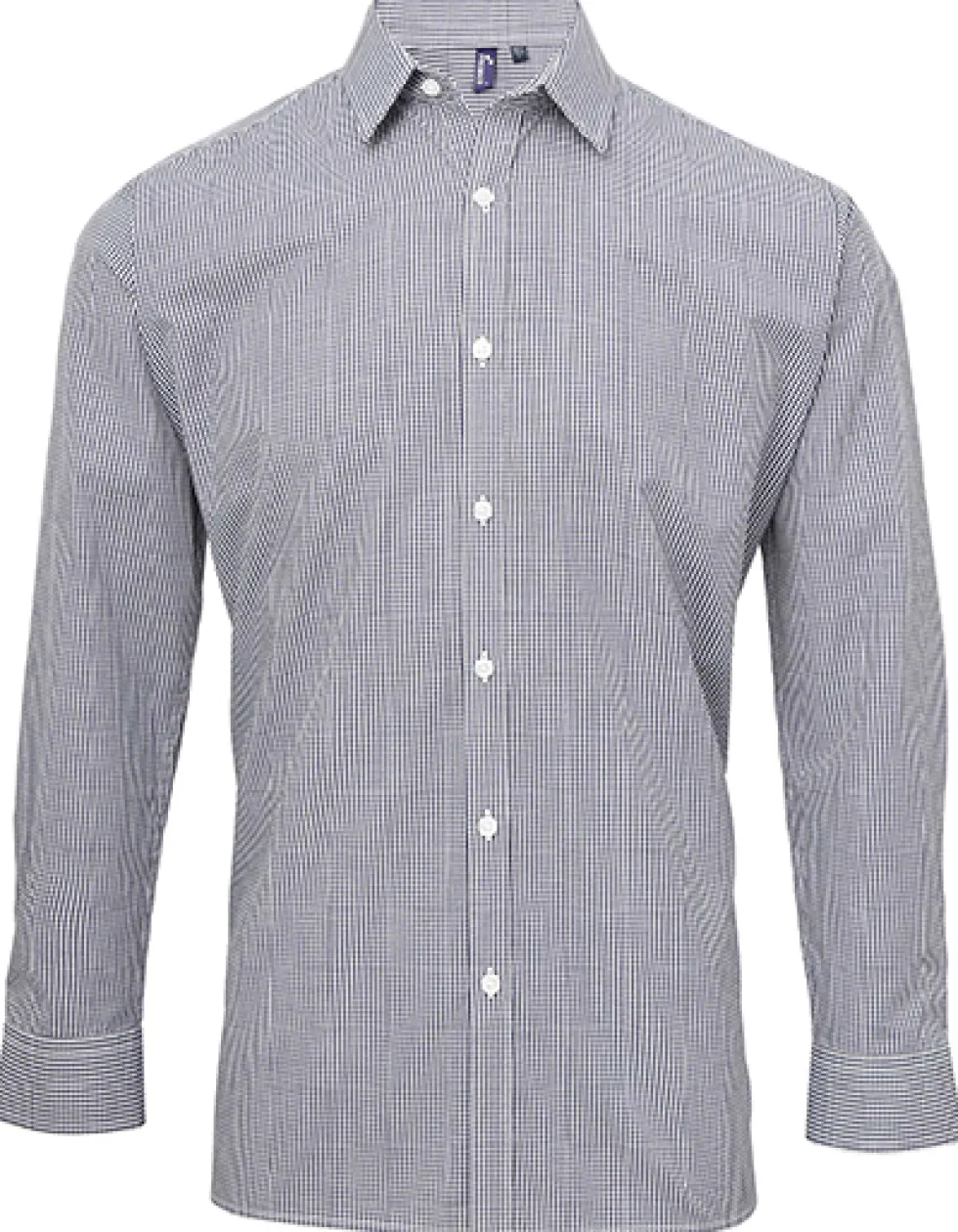 PW220 Premier Workwear Herren Hemd Langarm im beliebten Vichy-Muster