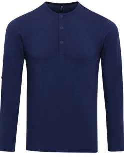 PW218 Premier Workwear Herren T-Shirt mit Krempelärmel und Knopflasche am Oberarm