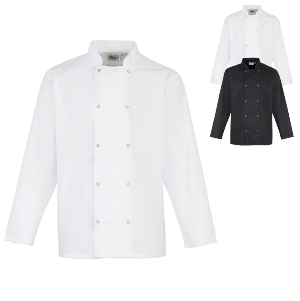 PW665 Premier Workwear Kochjacke mit langen Ärmeln