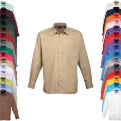 PW200 Premier Workwear Poplin langarm Hemd (Herrenhemd/Langarm)