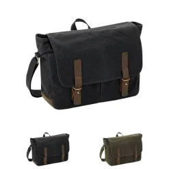 QD653 Quadra HERITAGE gewachste Baumwoll-Canvas Kuriertasche