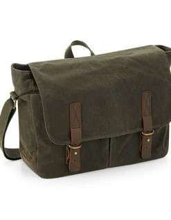 QD653 Quadra HERITAGE gewachste Baumwoll-Canvas Kuriertasche