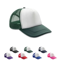 RH089 Result Headwear Kappe Detroit Weißes Stirnteil Mesh und Schirm in Kontrastfarbe