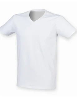 SFM122 SF Men Herren Feel Good Stretch-T-Shirt mit V-Ausschnitt