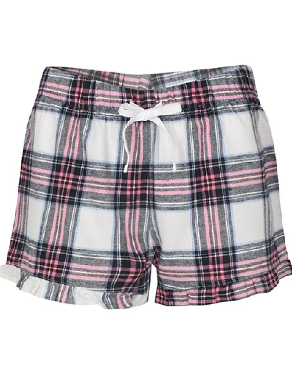 SF82 SF Women Kurze Hose mit Tartan-Rüschen für Damen Schlafhose