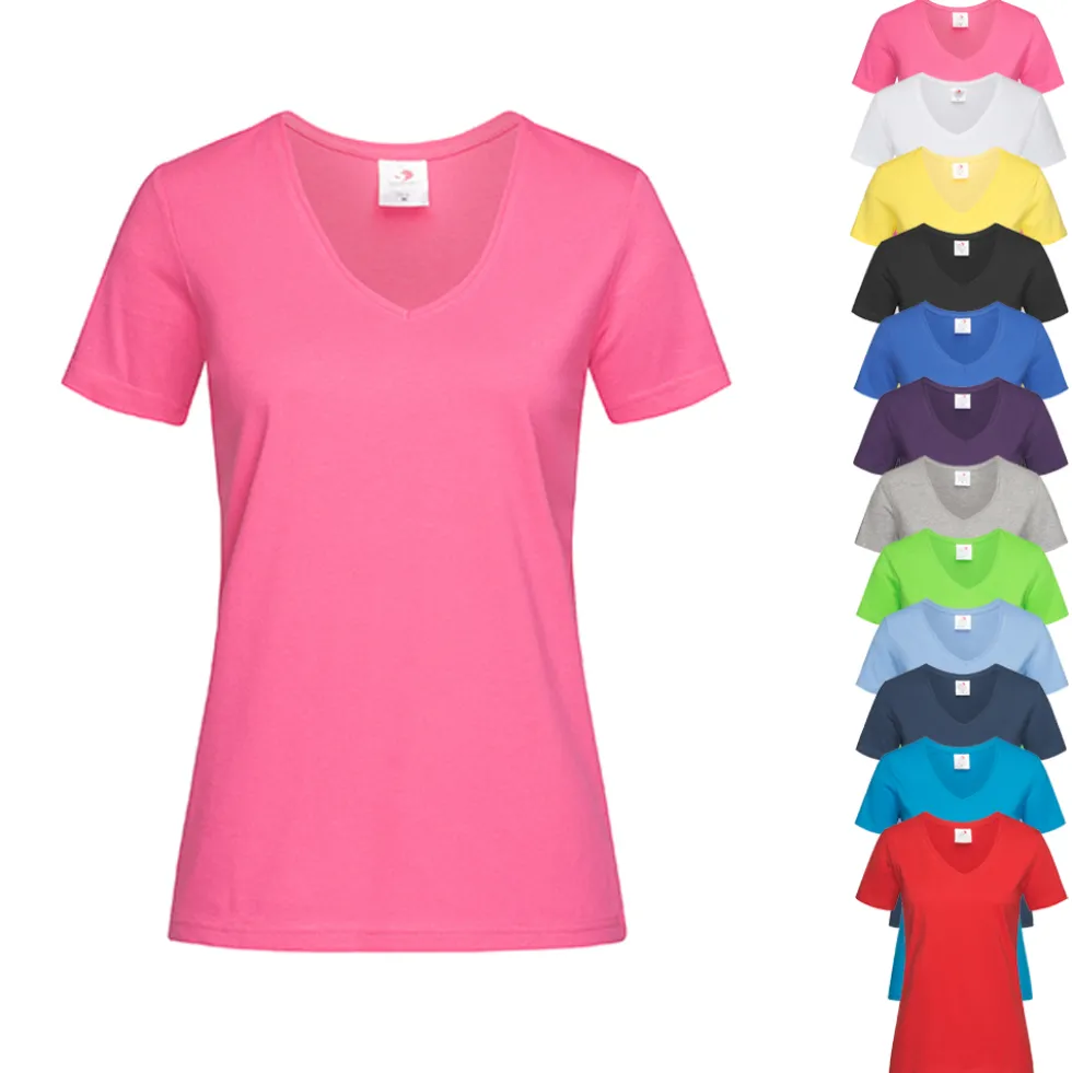 S279 Stedman® Komfort T-Shirt V-Ausschnitt kurzarm Damen