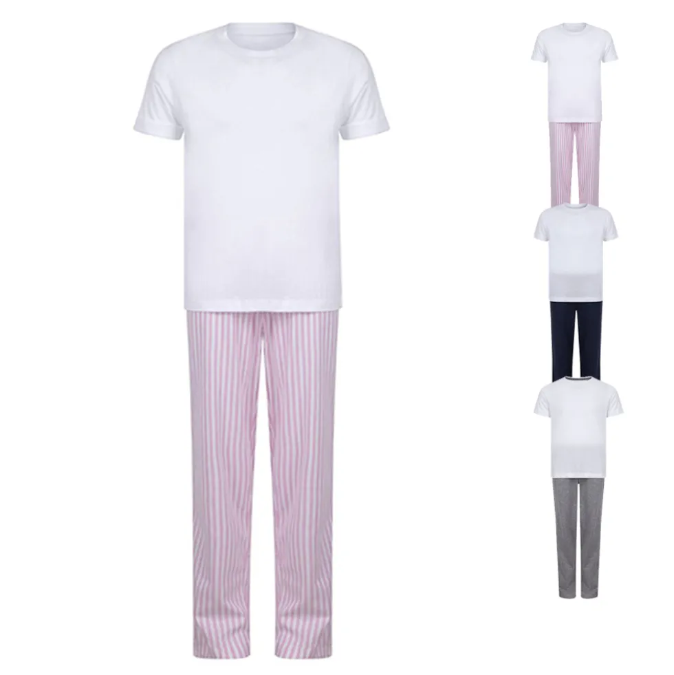 TC059 Towel City Kinder Schlafanzug-Set mit kurzärmeligem T-Shirt und langer Hose