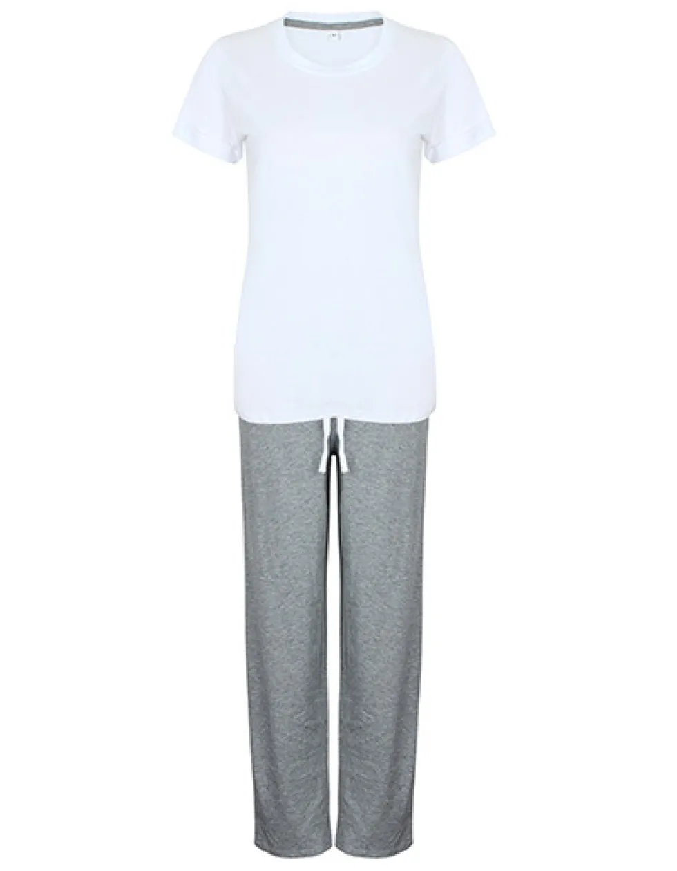 TC053 Towel City Weißes T-Shirt mit Stulpen und langer Hose