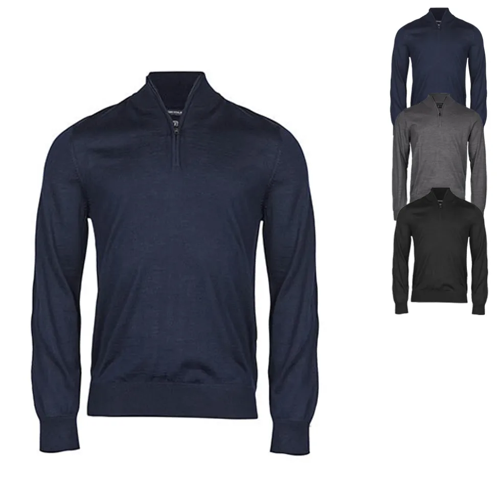 TJ6010N Tee Jays Herren Halb-Reißverschluss Pullover