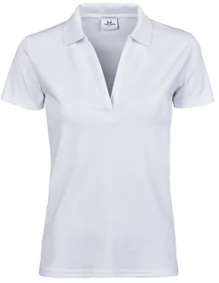TJ1409 Tee Jays Damen Luxus dehnbares Polo V-Ausschnitt