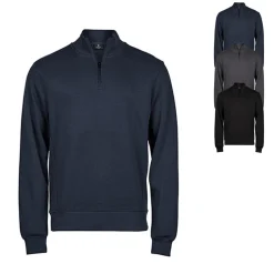 TJ5506 Tee Jays gerippter Interlock Sweatshirt Halb-Reißverschluss