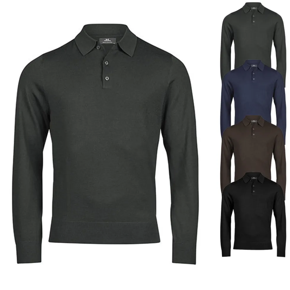 TJ6002 Tee Jays Strickpolo langarm