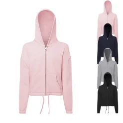TR61B TriDri Kinder kurze Kapuzen Sweatjacke in Übergröße