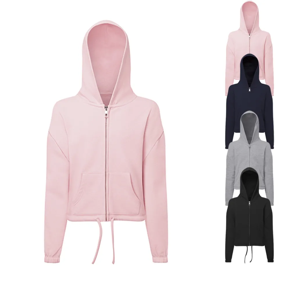 TR61B TriDri Kinder kurze Kapuzen Sweatjacke in Übergröße