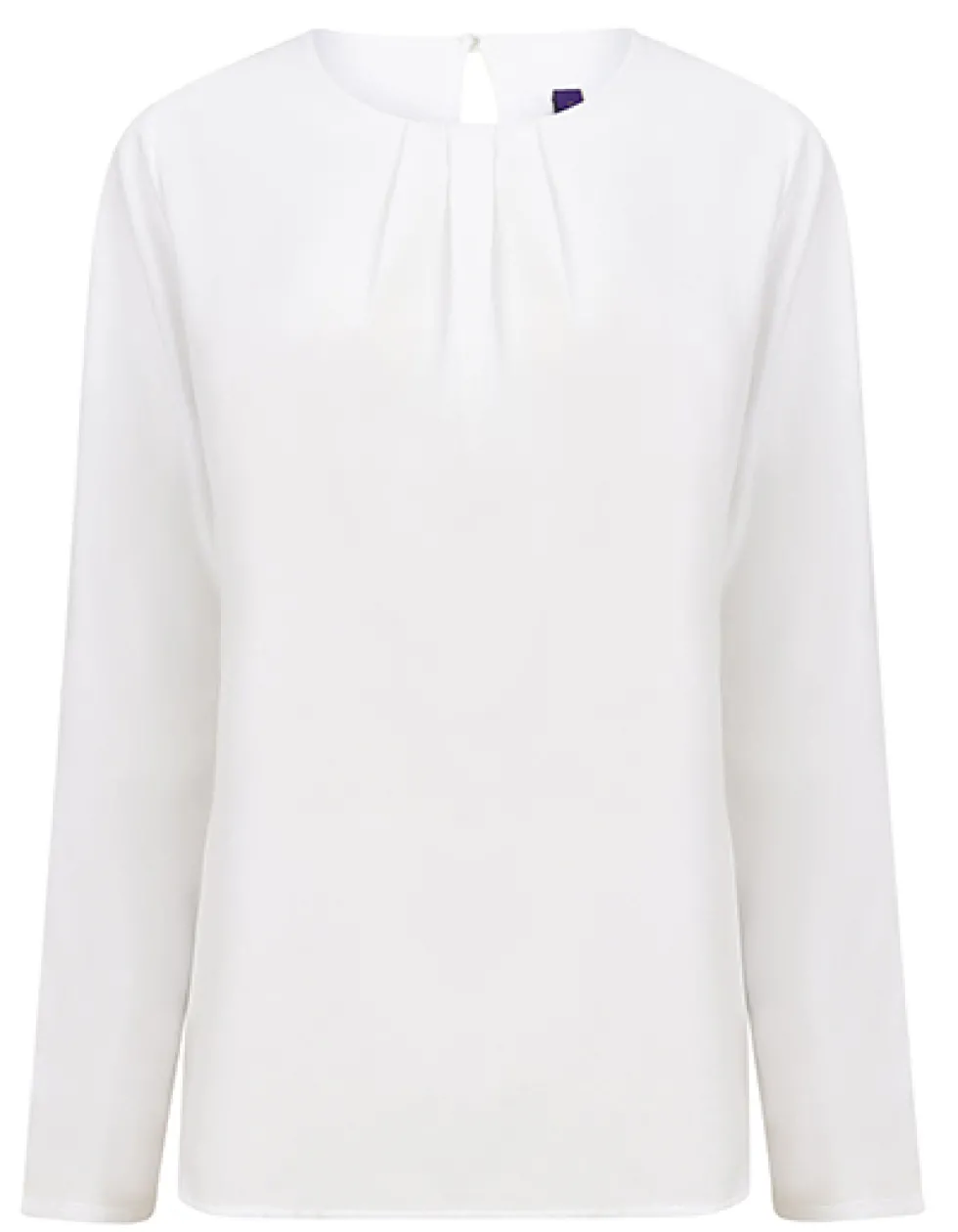 W598 Henbury Damen Bluse mit Falten vorne und langen Ärmeln