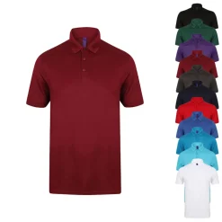 W460 Henbury Herren-Stretch-Poloshirt + Docht-Finish
