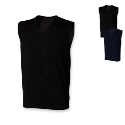 W724 Henbury Leichter Herren Pullover ärmelloser mit V-Ausschnitt