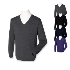 W720 Henbury Leichter Pullover mit V-Ausschnitt für Herren