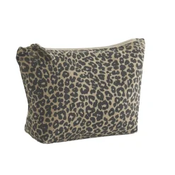 WM330 Westford Mill Accessoire-Tasche aus Canvas mit Leopardenmuster