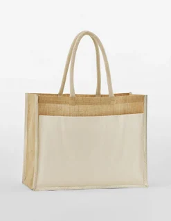 WM480 Westford Mill gestärkte Jute Einkaufstasche mit Vordertasche