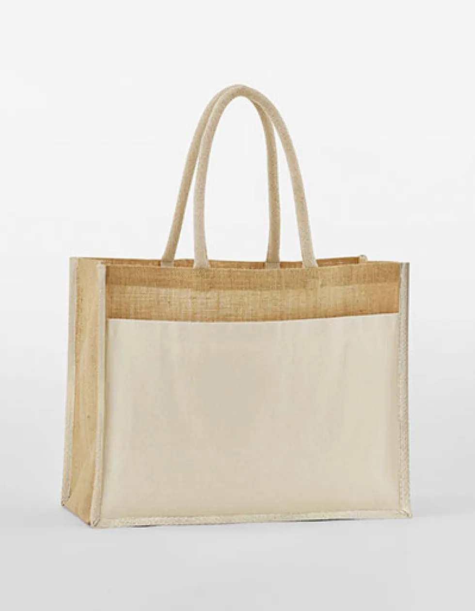 WM480 Westford Mill gestärkte Jute Einkaufstasche mit Vordertasche