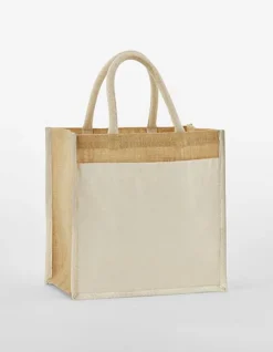 WM483 Westford Mill gestärkte Jute Midi Tasche mit Vordertasche