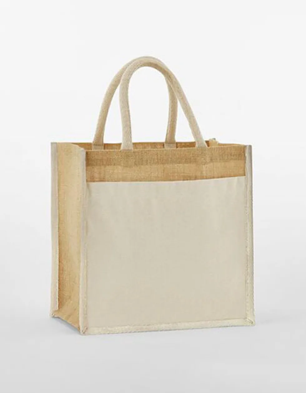 WM483 Westford Mill gestärkte Jute Midi Tasche mit Vordertasche