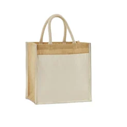 WM483 Westford Mill gestärkte Jute Midi Tasche mit Vordertasche