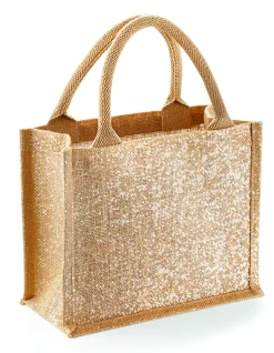 WM431 Westford Mill Jutetasche mit Golddetails im Stoff