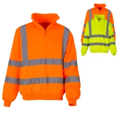 YKK06 YOKO Hi-Vis hochsichtbare Sweatshirt mit 1/4 Reißverschluss
