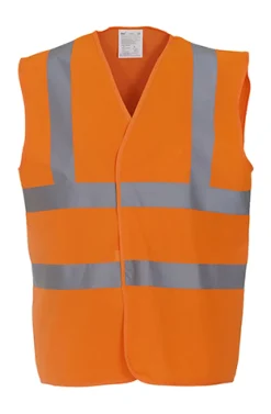 YK100 YOKO Hi-Vis hochsichtbare  Sicherheitsweste mit zwei reflektierenden Bändern