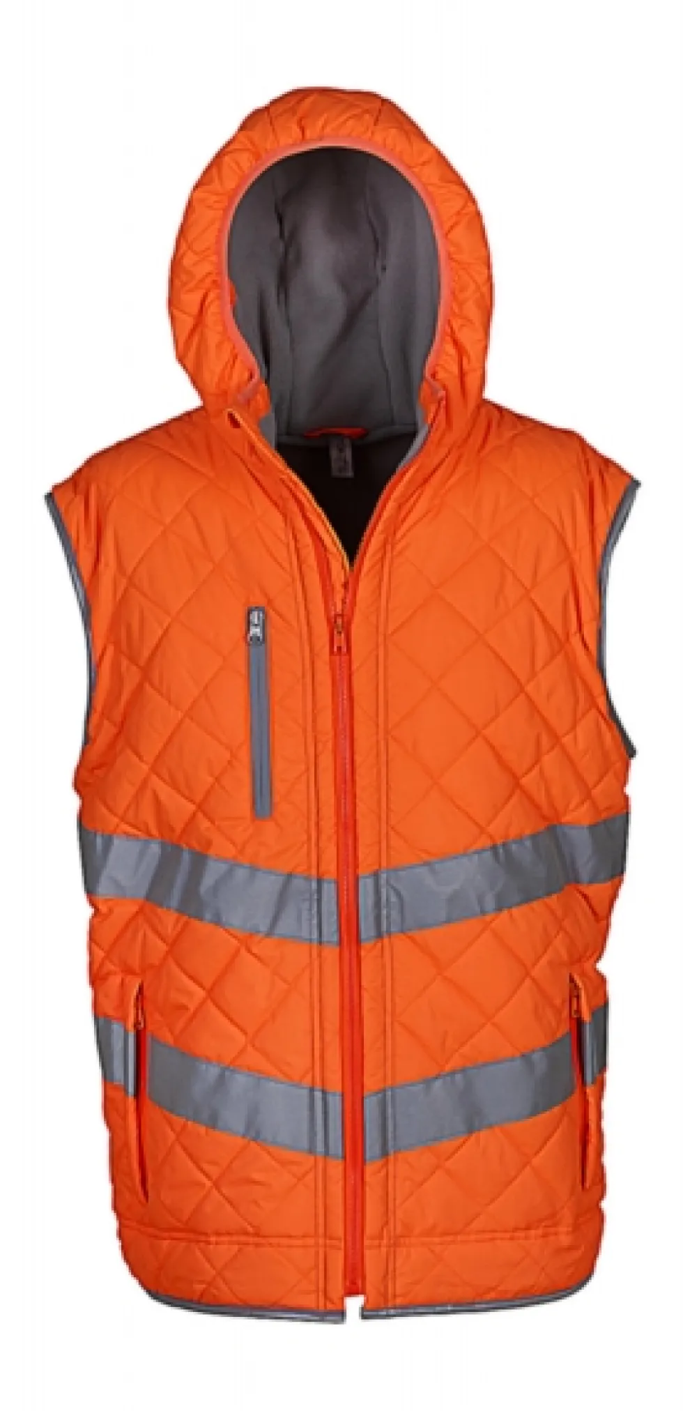 YK007 YOKO Hi-Vis hochsichtbares Sicherheitsweste Kensington Stepp-Weste mit Kapuze