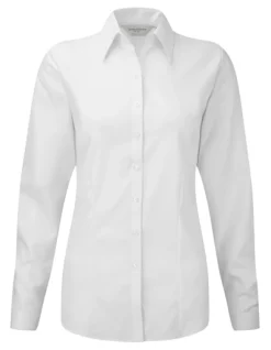 Z962F Russell Collection Fischgrätmuster Bluse Langarm Damen
