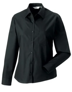 Z936F Russell Collection Langarm Popeline-Bluse