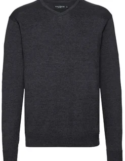 Z710 Russell Collection Herren Strick Pullover mit V-Ausschnitt